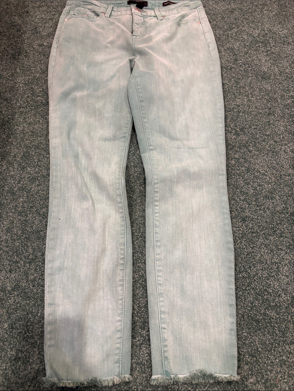 Nine West Gramercy Skinny Ankle Jeans Size 4 Blue Green Denim